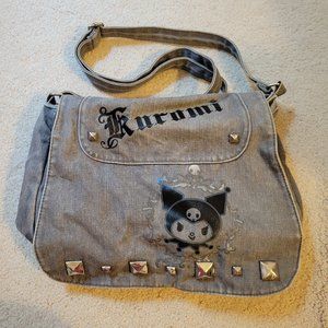 Sanrio Kuromi Hello Kitty Studded Gray Crossbody Bag